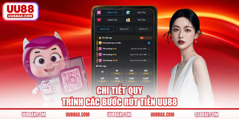 Chi tiết quy trình các bước rút tiền UU88