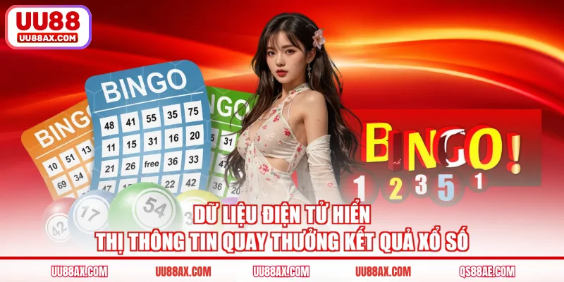 Dữ liệu điện tử hiển thị thông tin quay thưởng kết quả xổ số