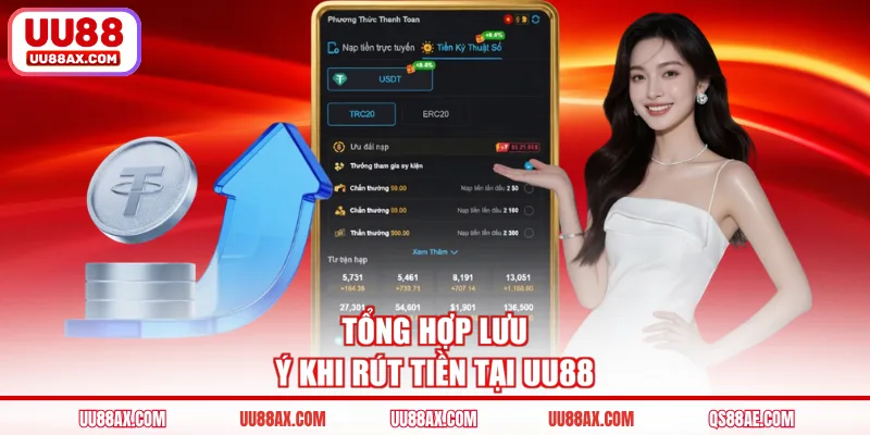 Tổng hợp lưu ý khi rút tiền tại UU88